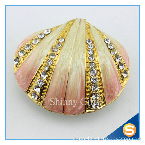 Pewter wholesale shell shape custom metal jewelry box